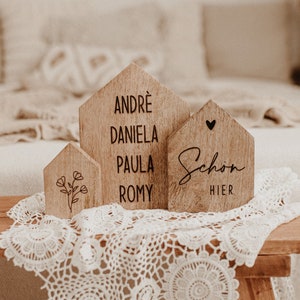 Decoration - wooden house with engraving / personalized