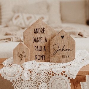 Decoration - wooden house with engraving / personalized