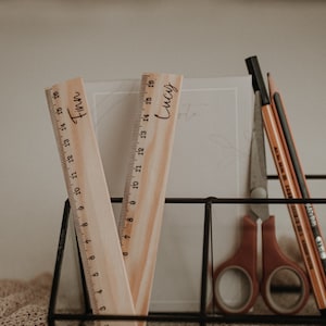 Wooden ruler personalized with name