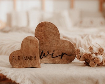 Forever Us wooden hearts I gift idea for a wedding