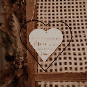 Gift idea for Mother's Day I metal heart personalized with wooden heart