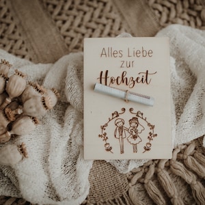 Cadeau d'argent de carte en bois pour le mariage