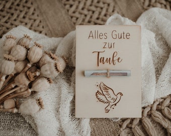 Houten kaart doopgeld cadeau