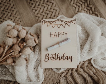 Wooden card money gift birthday Happy Birthday