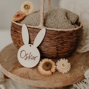 Easter tag Easter Bunny with name Easter basket personalized gift tag