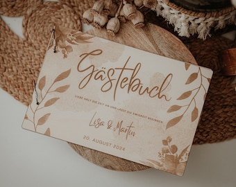 Personalized wooden guest book