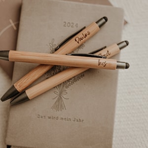 Kugelschreiber Bambus mit Name graviert Bild 7