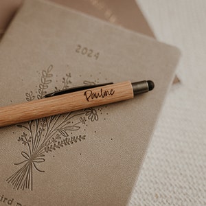 Bamboo ballpoint pen engraved with name image 6