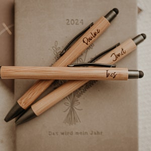 Kugelschreiber Bambus mit Name graviert Bild 5