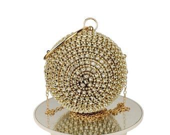 Women's  Ball shape  Rhinestone  Crystal stone Clutch Evening  Party bag  MO642