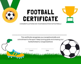 Football dedication certificate