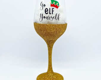 Go Elf Yourself - Christmas Wineglass