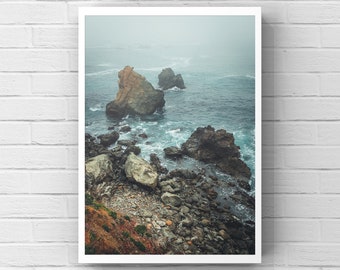Coastal Photography Print: Mendocino Cliffside Ocean View