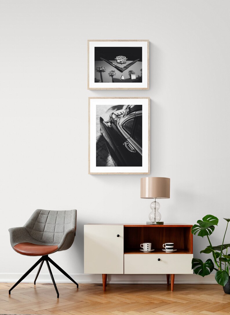 Black and White Vintage Car Wall Art, Classic Car Photography, Retro