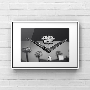 Black and White Vintage Car Wall Art, Classic Car Photography, Retro Wall Decor, Cadillac Car Art, Mid-Century Modern Decor