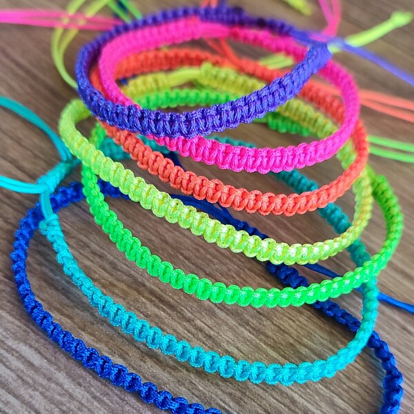 bracelet macramé fluo, bracelet surfeur, bracelet brésilien, bracelet amitié, bracelet tissé, bracelet d'été, bff