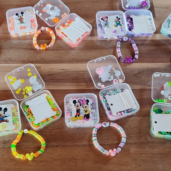 kit diy bracelet enfant, à faire soi même, bracelet minnie, mickey,