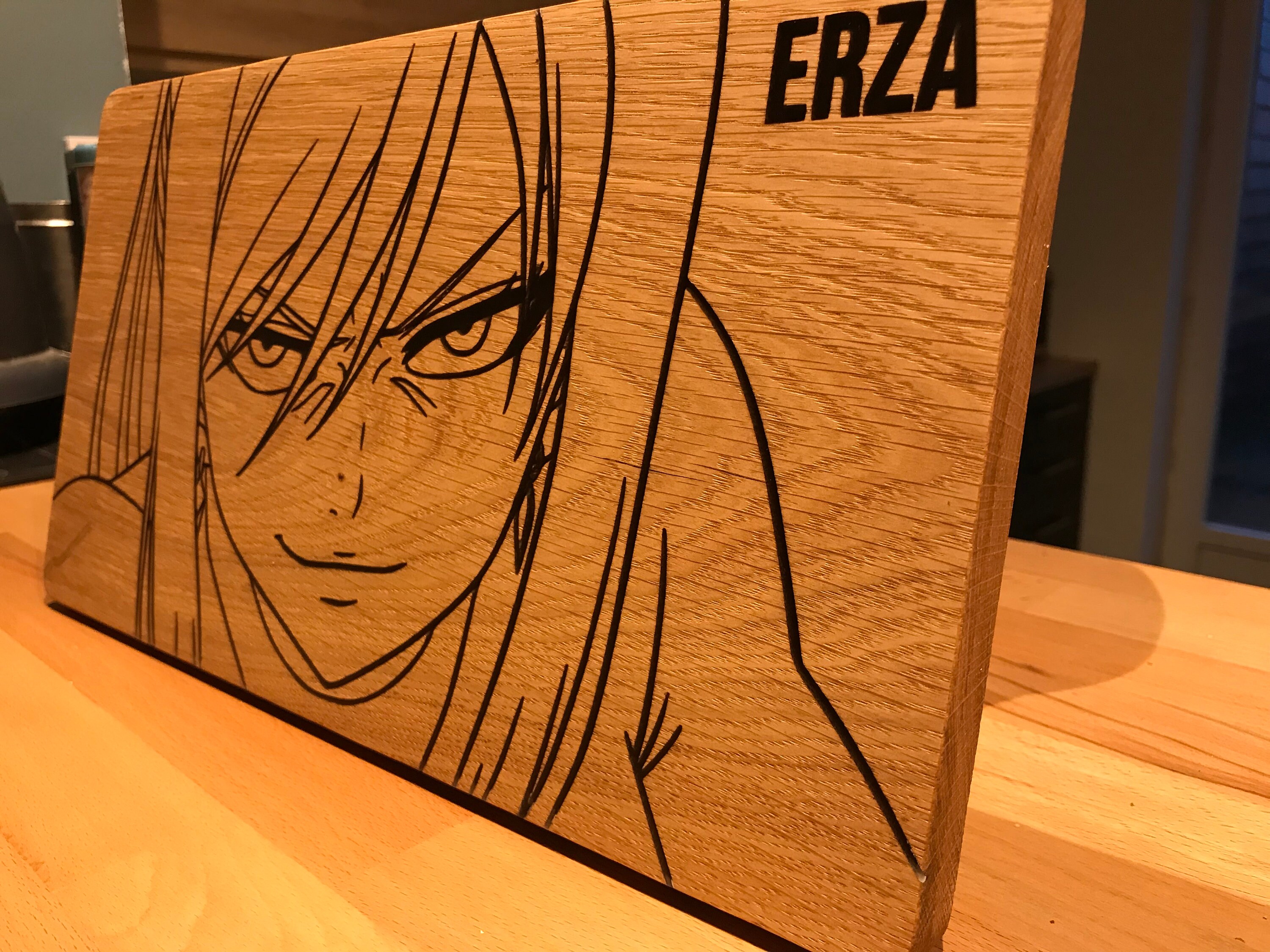 Personnages sur Bois Chêne et Résine Époxy