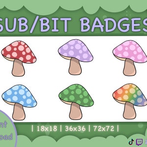 Emblemas de cogumelo Twitch / Gráficos de streamer / Emblemas de bits / Emblemas secundários / Emblemas para streamers / Discord