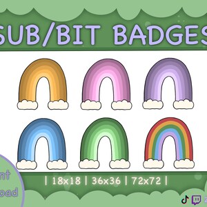 Rainbow Arch Twitch Badges / Streamer Graphics / Bit Badges / Sub Badges / Badges For Streamers / Discord