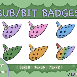 Ocarina Twitch Badges / Streamer Graphics / Bit Badges / Sub Badges / Badges For Streamers / Discord