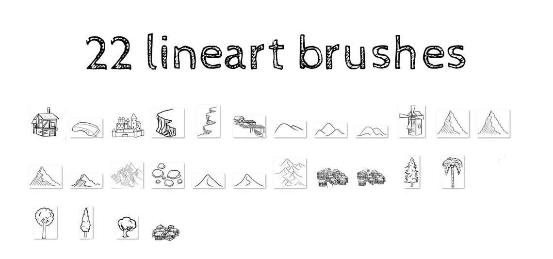 63base Medieval Map Brush Set for Krita Etsy