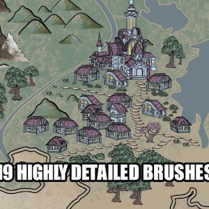 19-Expansion Royal Village Map Brush Set For Krita