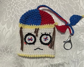 Pomni crochet key cover, The amazing digital circus inspired key cover