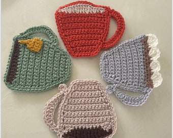 In the café with friends coasters pattern