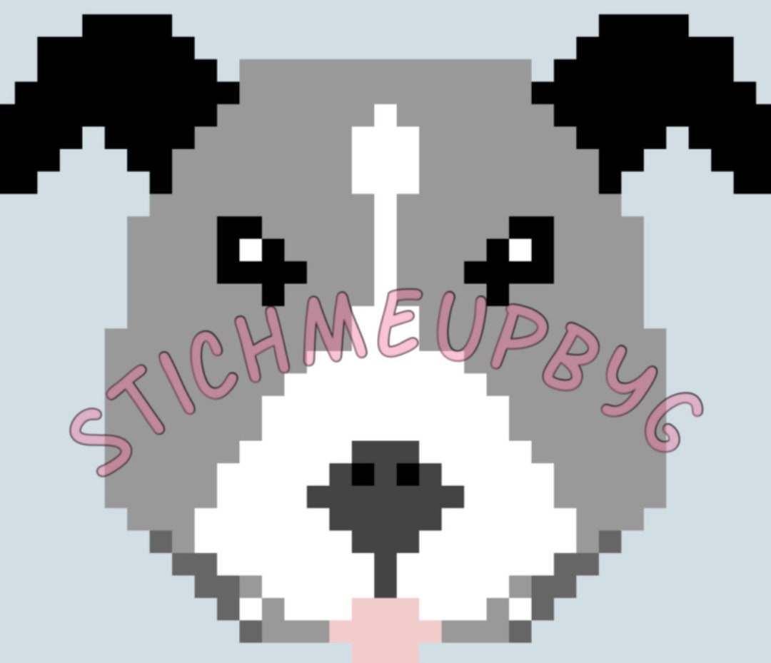 Staffy, Crochet With Colours Chart, Tapestry Crochet, Intarsia Chart