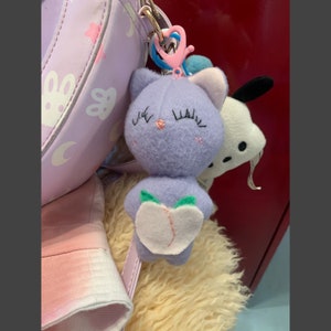 Handmade Plush Keychain Bear | Small Plush | Stuffed Animal | Pastel Accessory | Kawaii Plush | Peach Plush | Stuffy