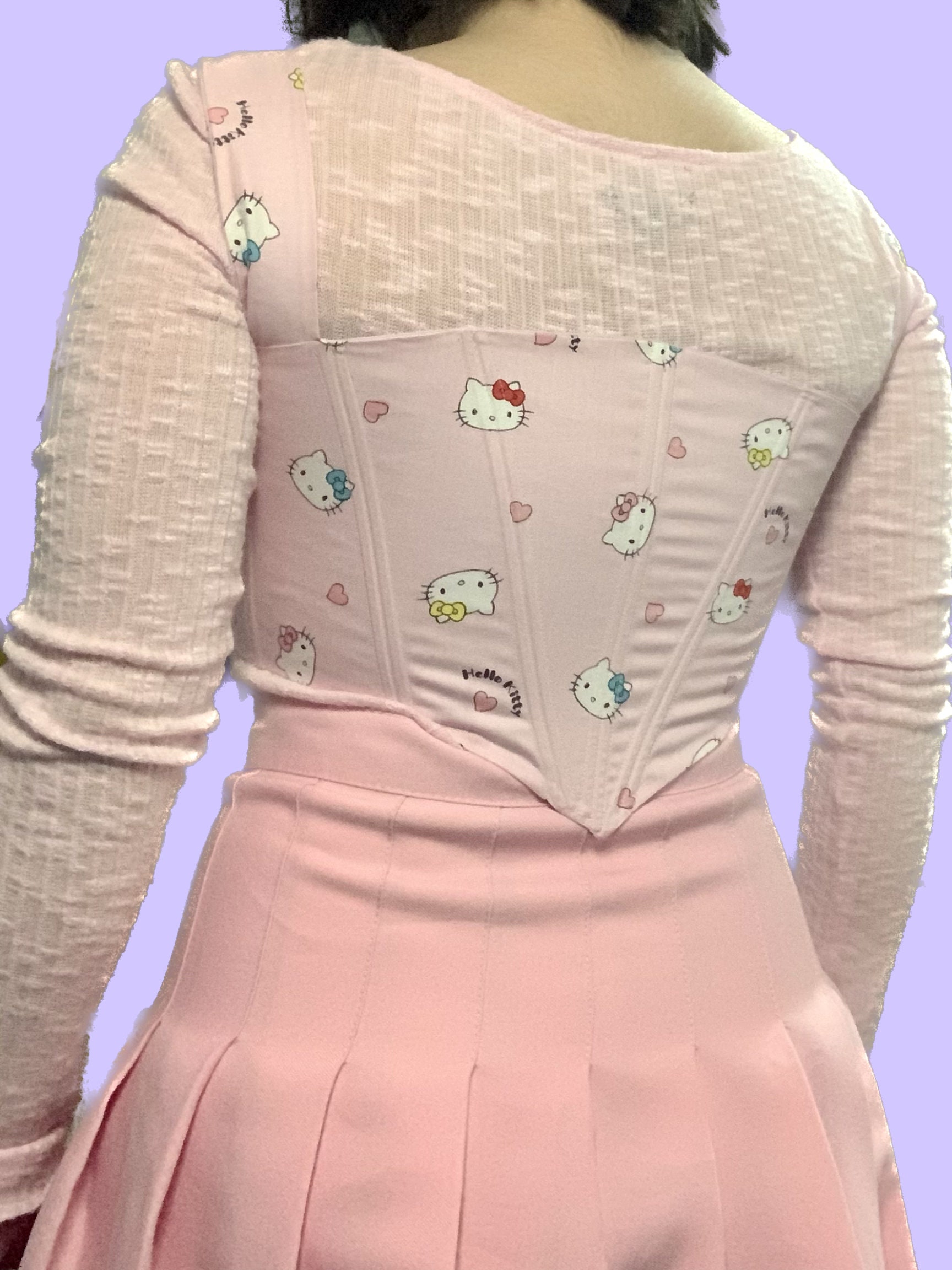 Handmade Reversible Kitty Corset HK Corset Custom Corset Top Corset