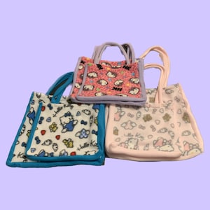Handgemachte Kitty Tragetasche | HK Tragetasche | Handgemachte Tasche | Stoffbeutel | Kawaii Tote Bag | Y2K Tasche | Süße Katze Tote | Benutzerdefinierte Tasche | Handgemachte Tasche