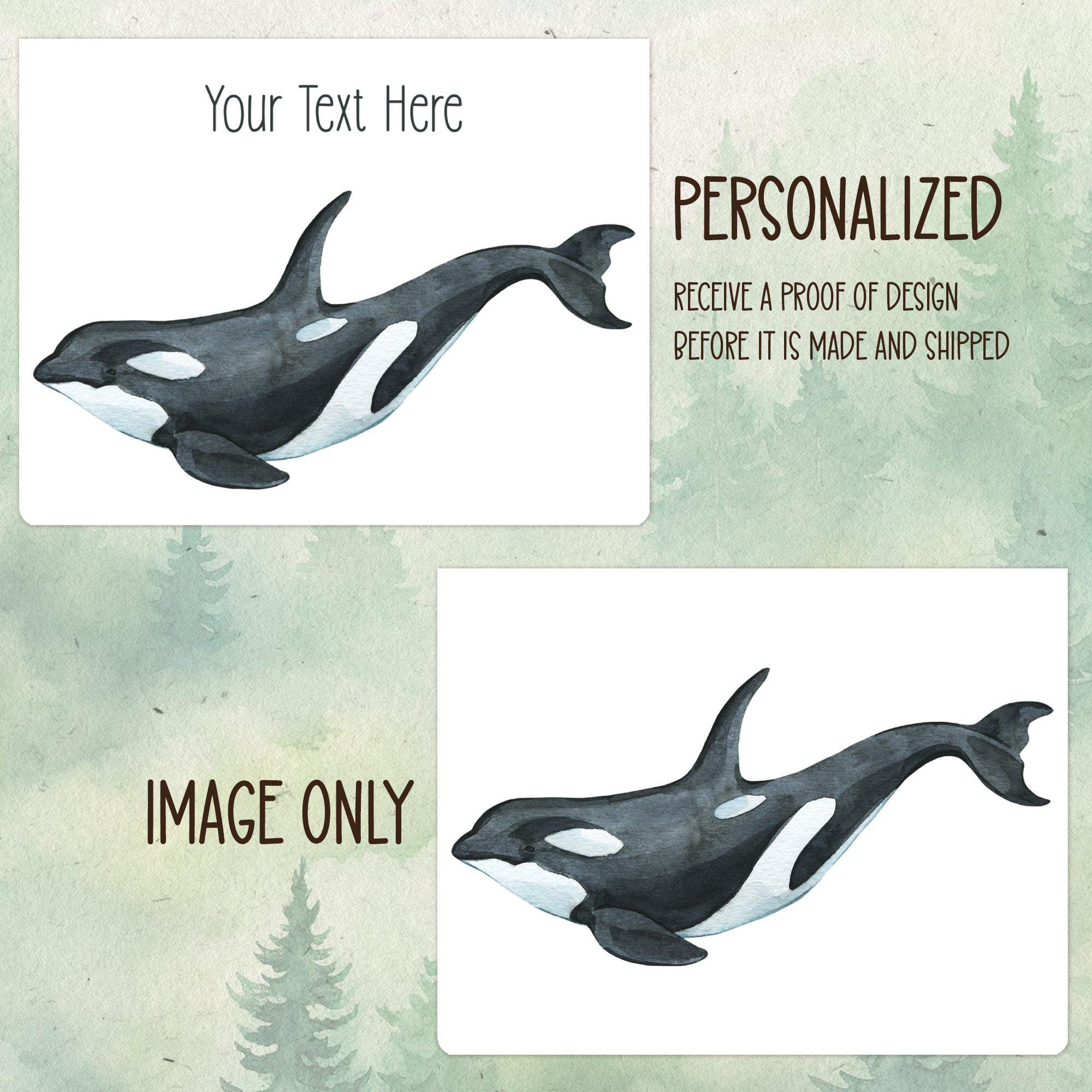 Custom Handmade Orca Card, Cute Animal Lover Gift, Personalized Animal ...