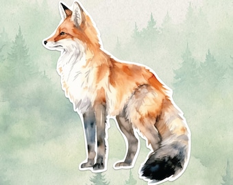 Wasserdichter Vinyl-Fuchs-Aufkleber, Süßes Tier-Liebhaber Geschenk, Großartiger Aufkleber für Laptops, Kindles und Wasserflaschen
