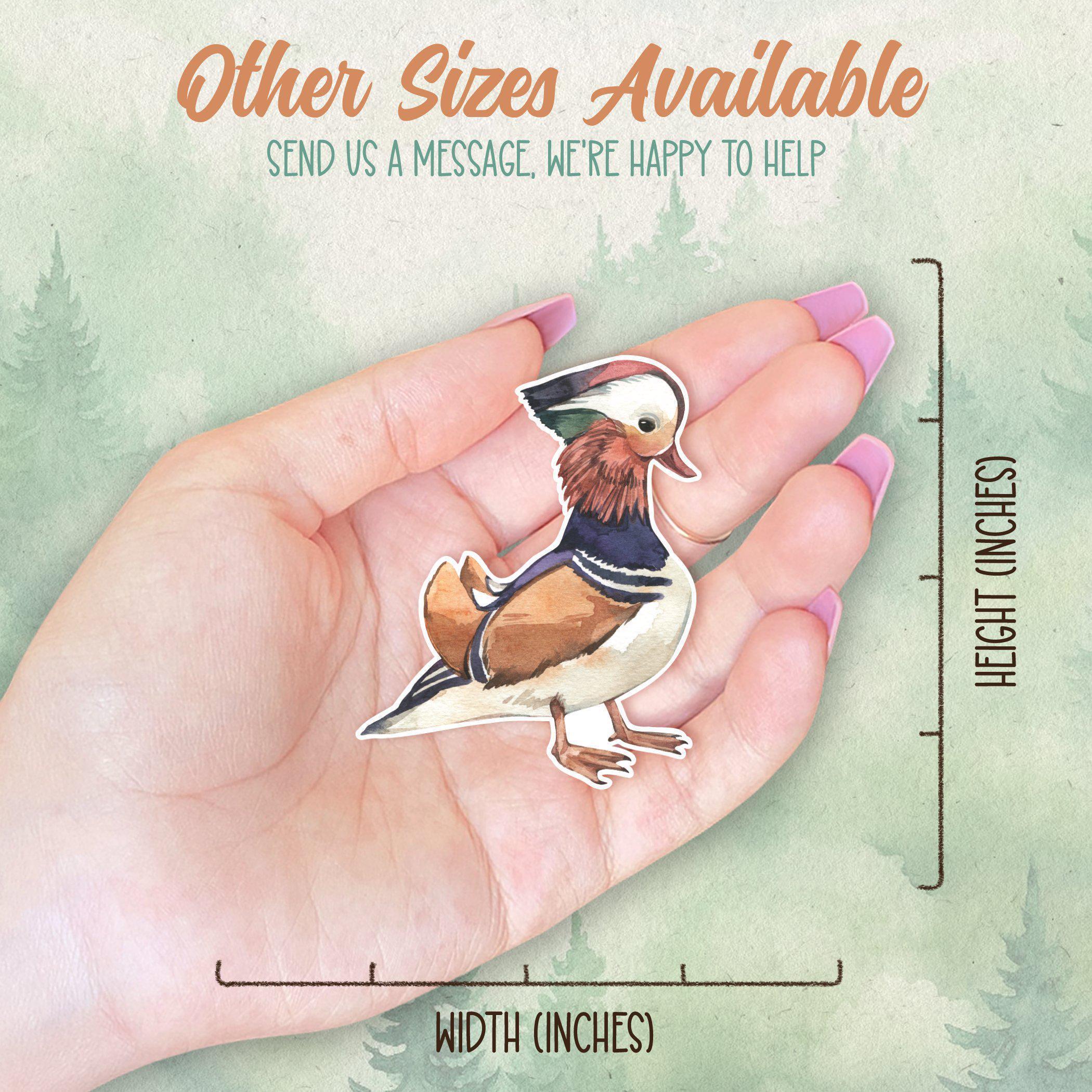 Waterproof Vinyl Mandarin Duck Sticker, Cute Animal Lover Gift, Great ...