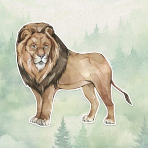 Waterproof vinyl lion sticker, Cute animal lover gift, Great decal for laptops, kindles, and water bottles
