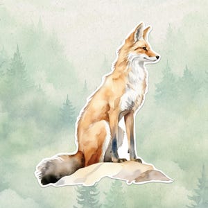 Adesivo in vinile impermeabile a forma di volpe, simpatico regalo per gli amanti degli animali, ottimo adesivo per laptop, Kindle e bottiglie d'acqua.