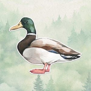 Waterproof vinyl duck sticker, Cute animal lover gift, Great decal for laptops, kindles, and water bottles
