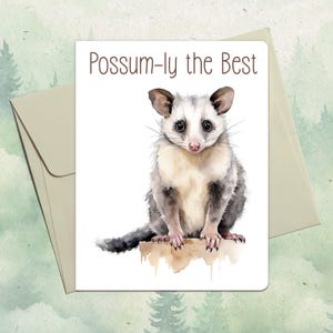 Personalisierte Opossum Karte, Geschenk für Tierliebhaber, Personalisierte Grußkarte