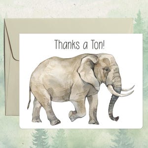 Biglietto d'auguri personalizzato a forma di elefante africano fatto a mano, simpatico regalo per gli amanti degli animali, biglietto d'auguri personalizzato a forma di elefante