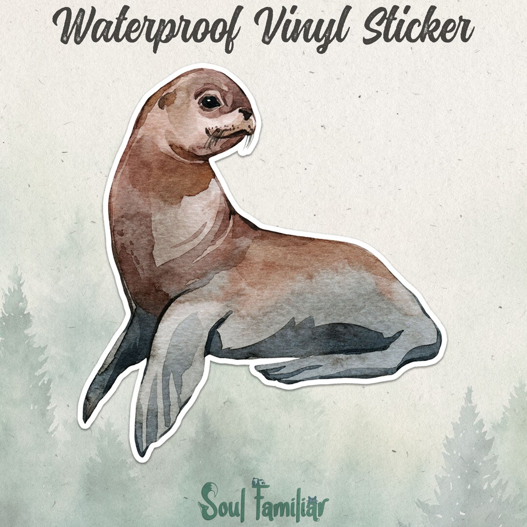 Sea Lion Sticker Waterproof Vinyl Decal Watercolor - Etsy