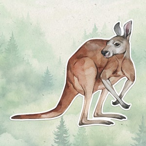 Kangaroo sticker, Waterproof vinyl decal, Animal lover gifts