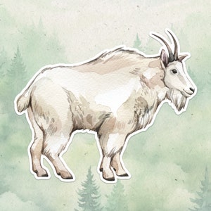 Mountain goat sticker, Waterproof vinyl decal, Goat sticker