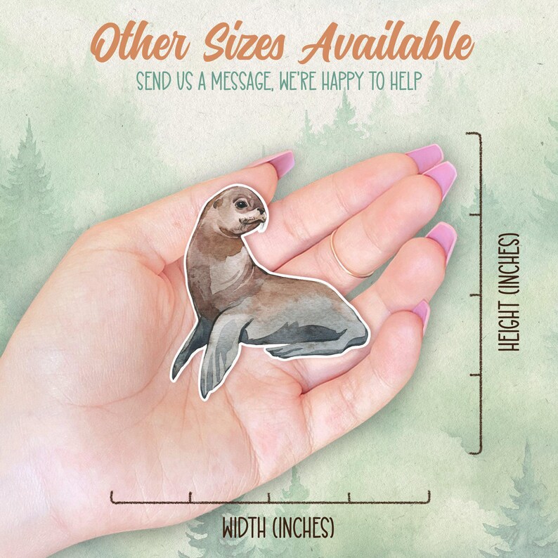 Waterproof vinyl sea lion sticker, Cute animal lover gift, Great decal for laptops, kindles, and water bottles image 2