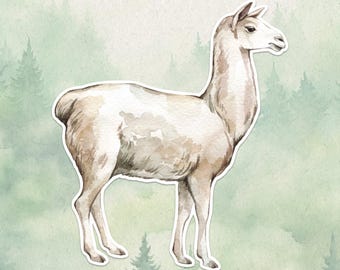Wasserdichter Vinyl-Lama-Aufkleber, niedliches Tierliebhabergeschenk, großartiger Aufkleber für Laptops, kindles und Wasserflaschen