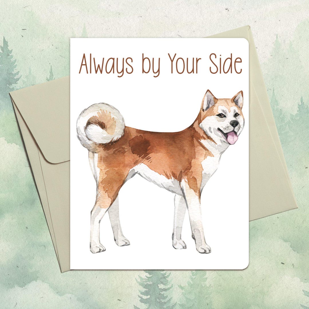 Custom Handmade Akita Inu Card, Cute Pet Lover Gift, Personalized