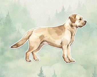 Adhesivo de vinilo resistente al agua con diseño de labrador retriever, bonito regalo para amantes de los perros, ideal para portátiles, Kindles y botellas de agua
