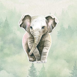 Adesivo de vinil à prova d'água de elefante, presente fofo para amantes de animais, ótimo decalque para laptops, kindles e garrafas de água