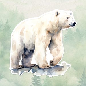 Waterproof vinyl polar bear sticker, Cute animal lover gift, Great decal for laptops, kindles, and water bottles